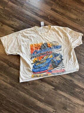 Vintage NASCAR Cropped Chicagoland Speedway Men’s XL Shirt Y2K